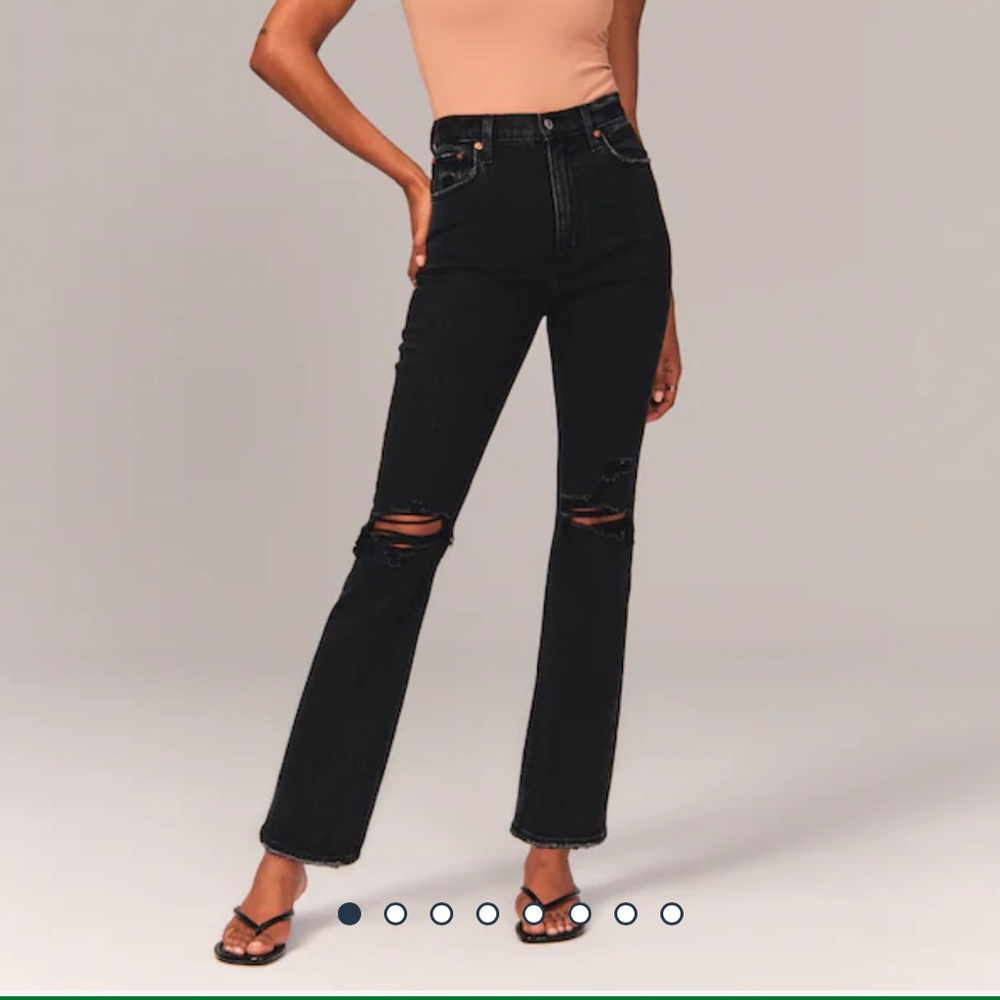 NWT Abercrombie & Fitch Black Ankle Straight Ultra High Rise Denim